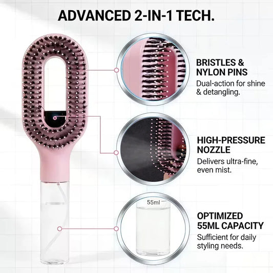 2Pc Hair Spray Comb Set | Refillable Anti-Static Styling