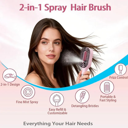 2Pc Hair Spray Comb Set | Refillable Anti-Static Styling