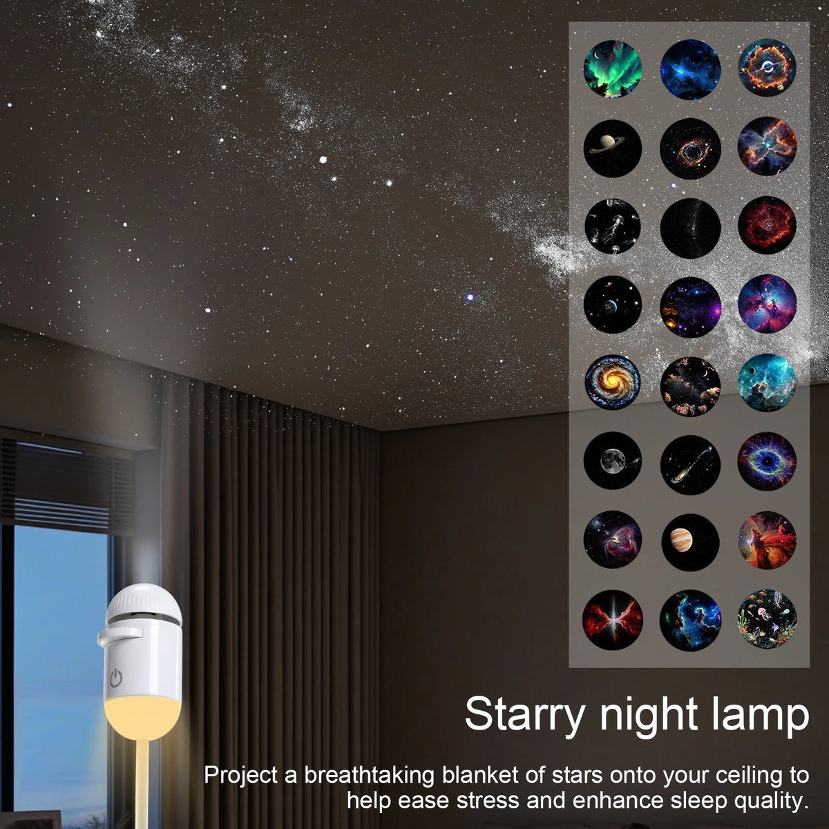 Mini Galaxy Star Projector | 24 Films, Starry Night Light